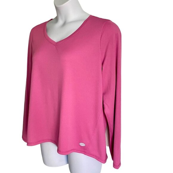 Reel Legends Freeline Long Sleeve V Neck Top Quick Dry UPF 30 Women's 1X NEW - Picture 3 of 7